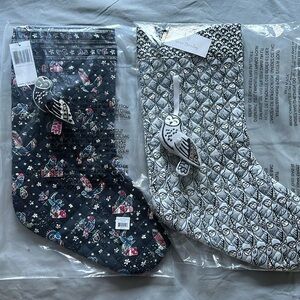 Vera Bradley Owls Holiday Stocking and Ornament set BUNDLE